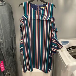 NWT Gianni Bini Striped Cold Shoulder Dress